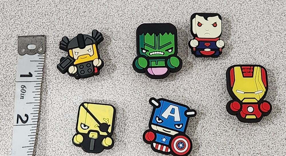 Shoe Charms for Crocs 6 Pc Marvel Disney Super Hero's NWOTS Mixed Lot
